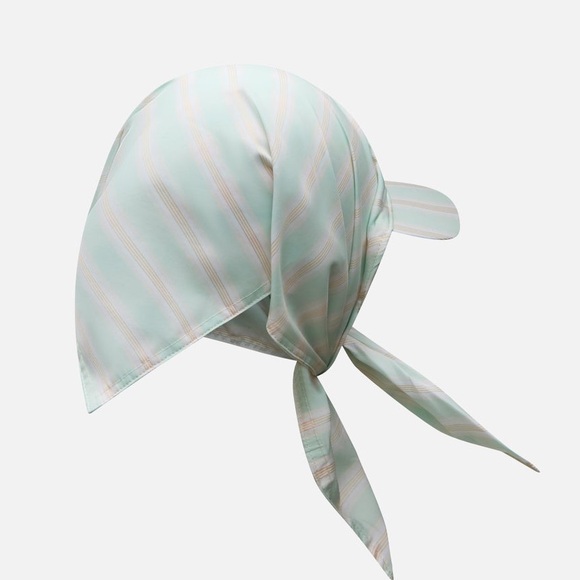 Scuffers Sweet Green CAP Women's Size OS 100% Cotton Stripe Cover Lightweight - Picture 2 of 10